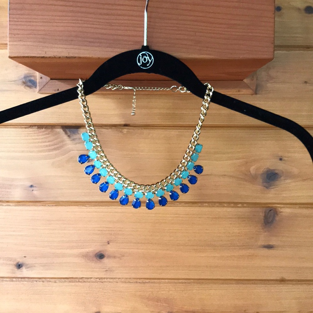 Blue and gold statement necklace